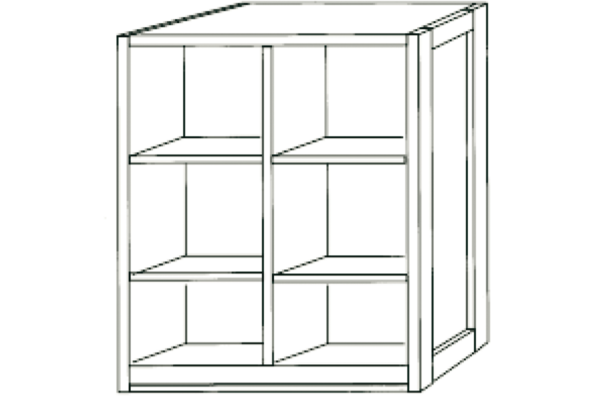 Kast 307 serie wit met 4 kwart legplanken