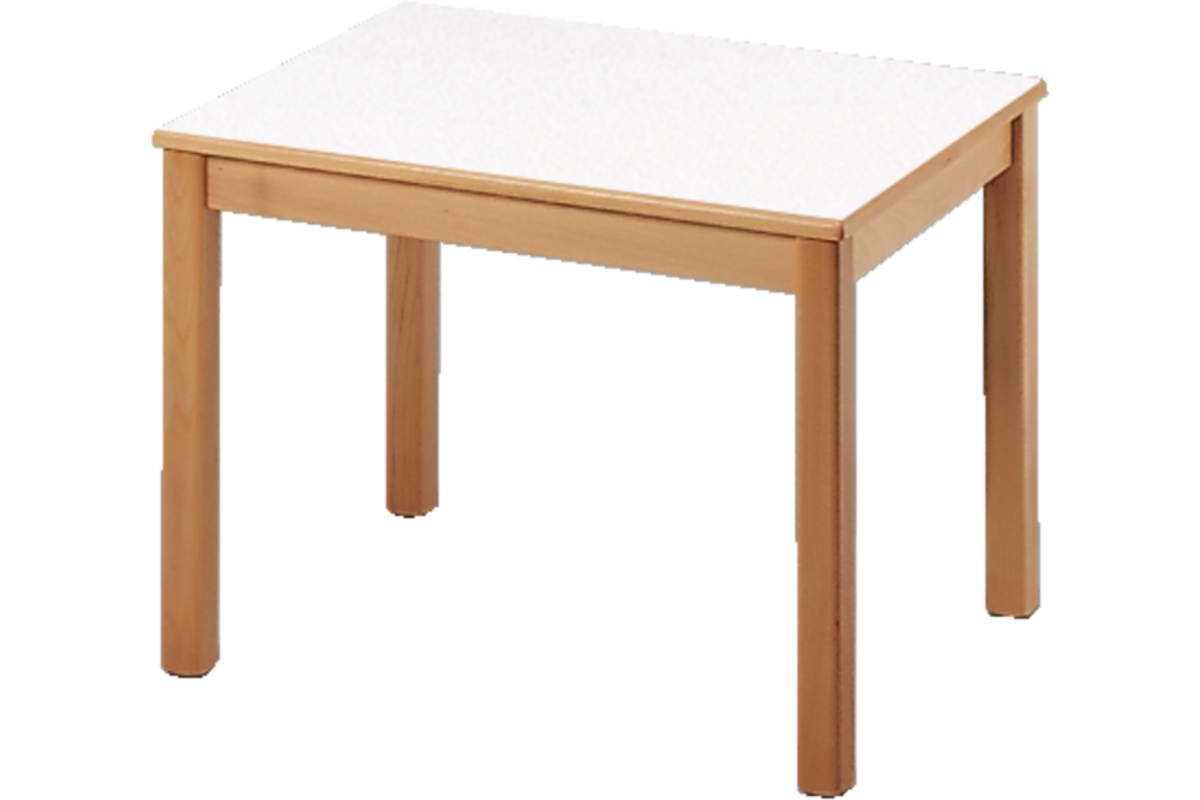 Tafel 70 × 50 cm, 53 cm hoog, wit blad