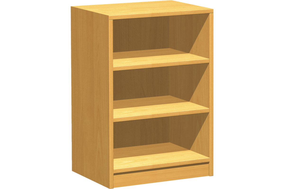 Kast open, beuken, 51 × 40 × 77 cm, 2 legplanken