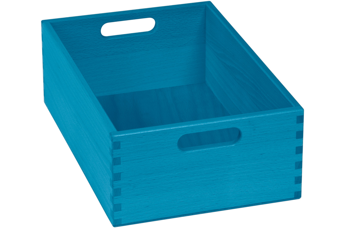 Bak t.b.v. materiaalkast 6503023 en 6503024, gebeitst, Turquoise, 23 × 35 × 12 cm