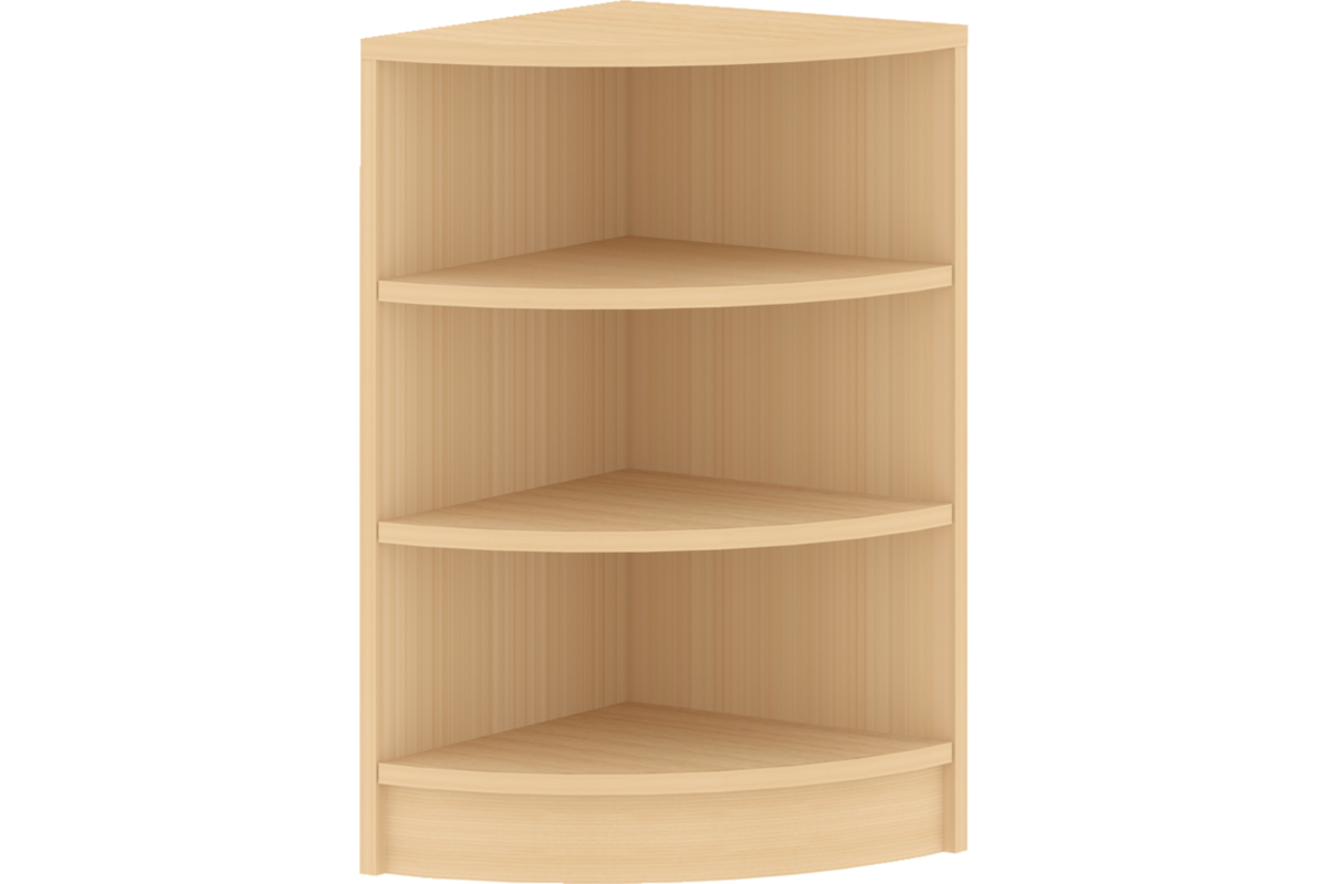 Hoekkast beuken, 40 x 40 x 77 cm. 2 legplanken