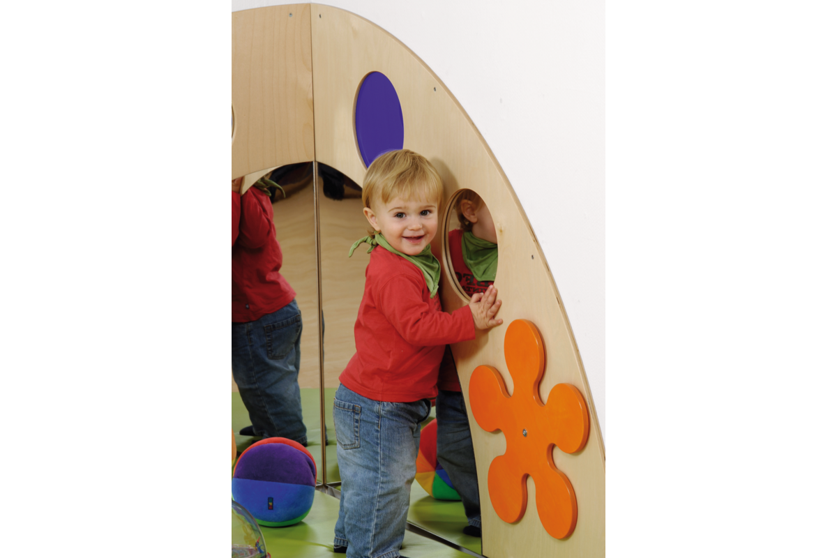 Spiegelhoek met elementen, 120 cm breed, 103 cm hoog