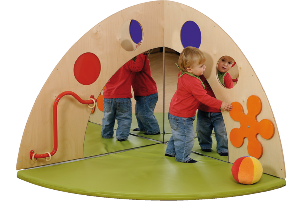 Spiegelhoek met elementen, 120 cm breed, 103 cm hoog