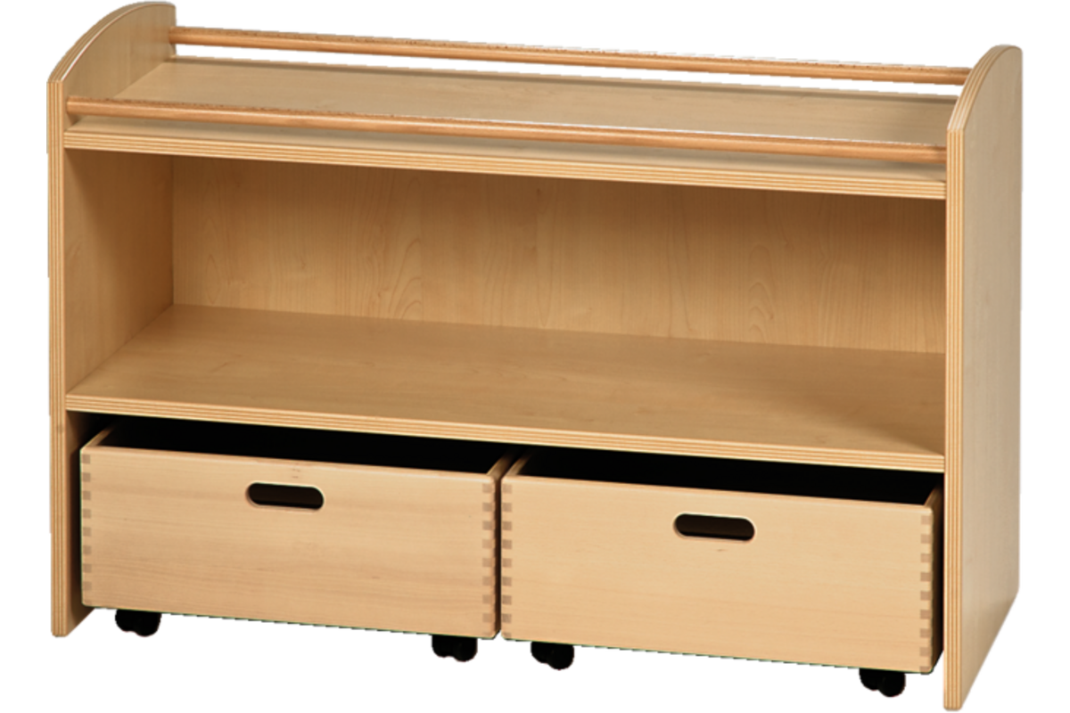 Kast Pamini voor rolbakken, 100 × 40 × 64 cm, Ahorn
