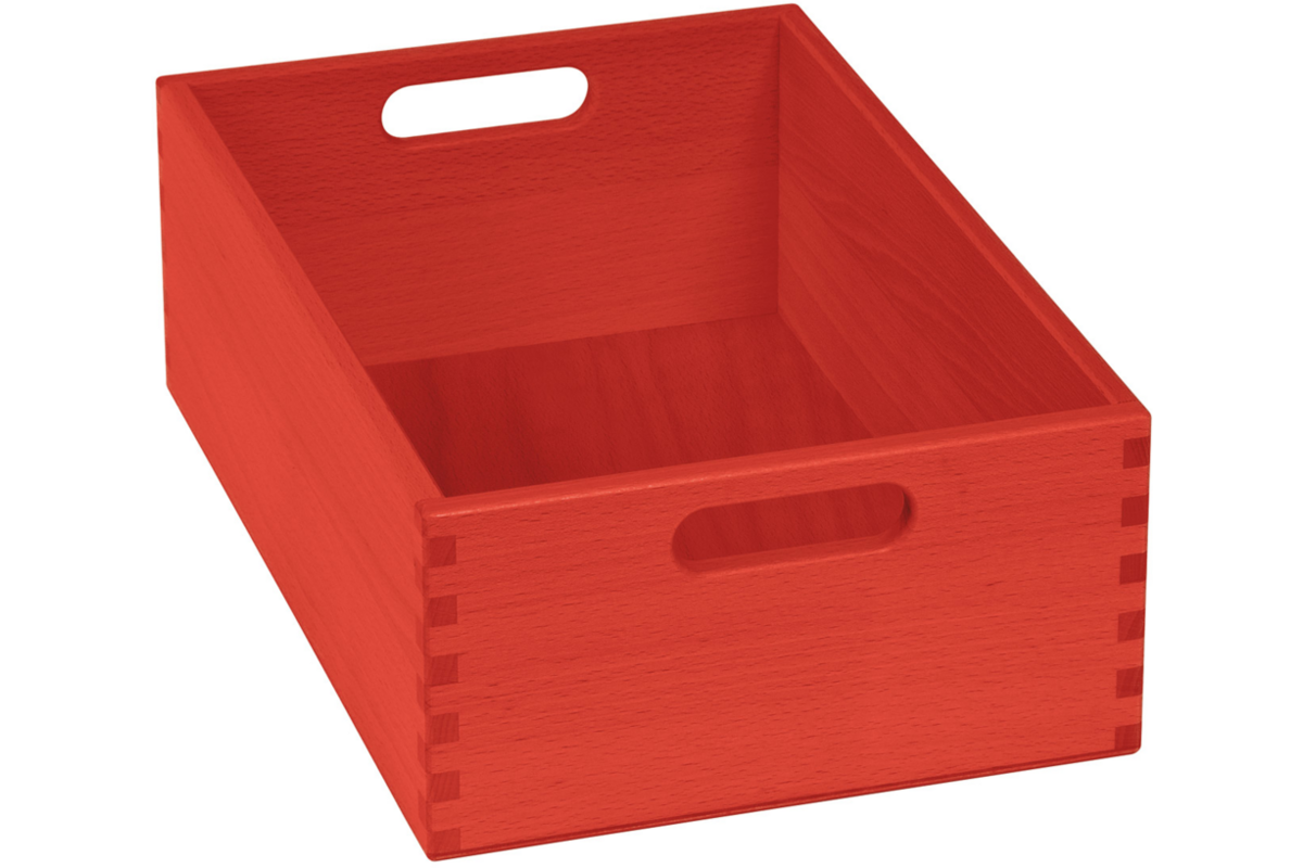 Bak tbv materialkast 6503023 en 6503024, gebeitst, 23x35x12cm, rood