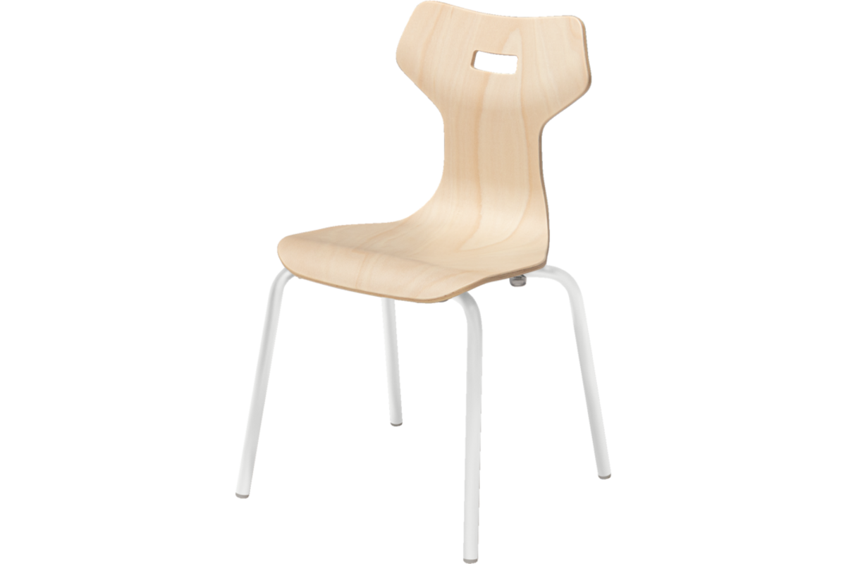 Stoel Fluke 35 cm, Ahorn met wit onderstel