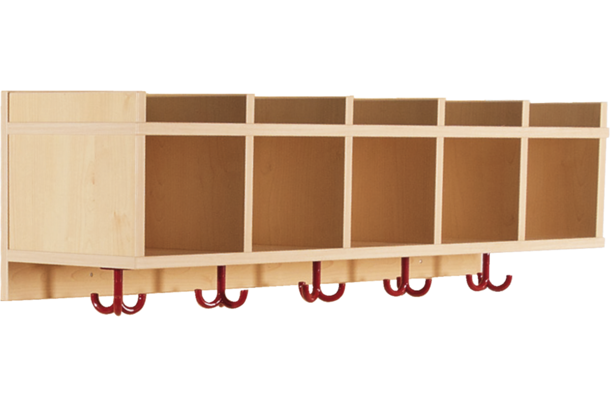 Kapstok met vakverdeling en veiligheidshaken, ahorn, 100 × 26 × 30 cm