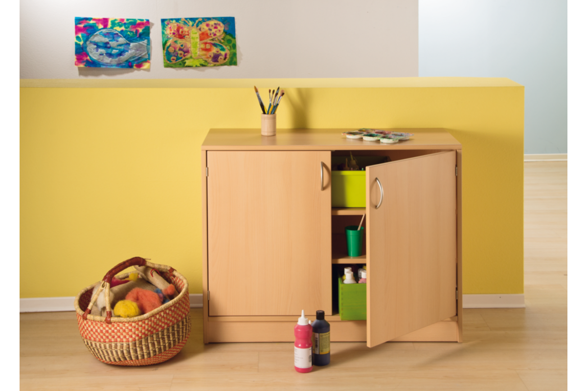 Onderkast met 2 deuren, 2 legplanken, 100 × 40 × 77 cm, beuken