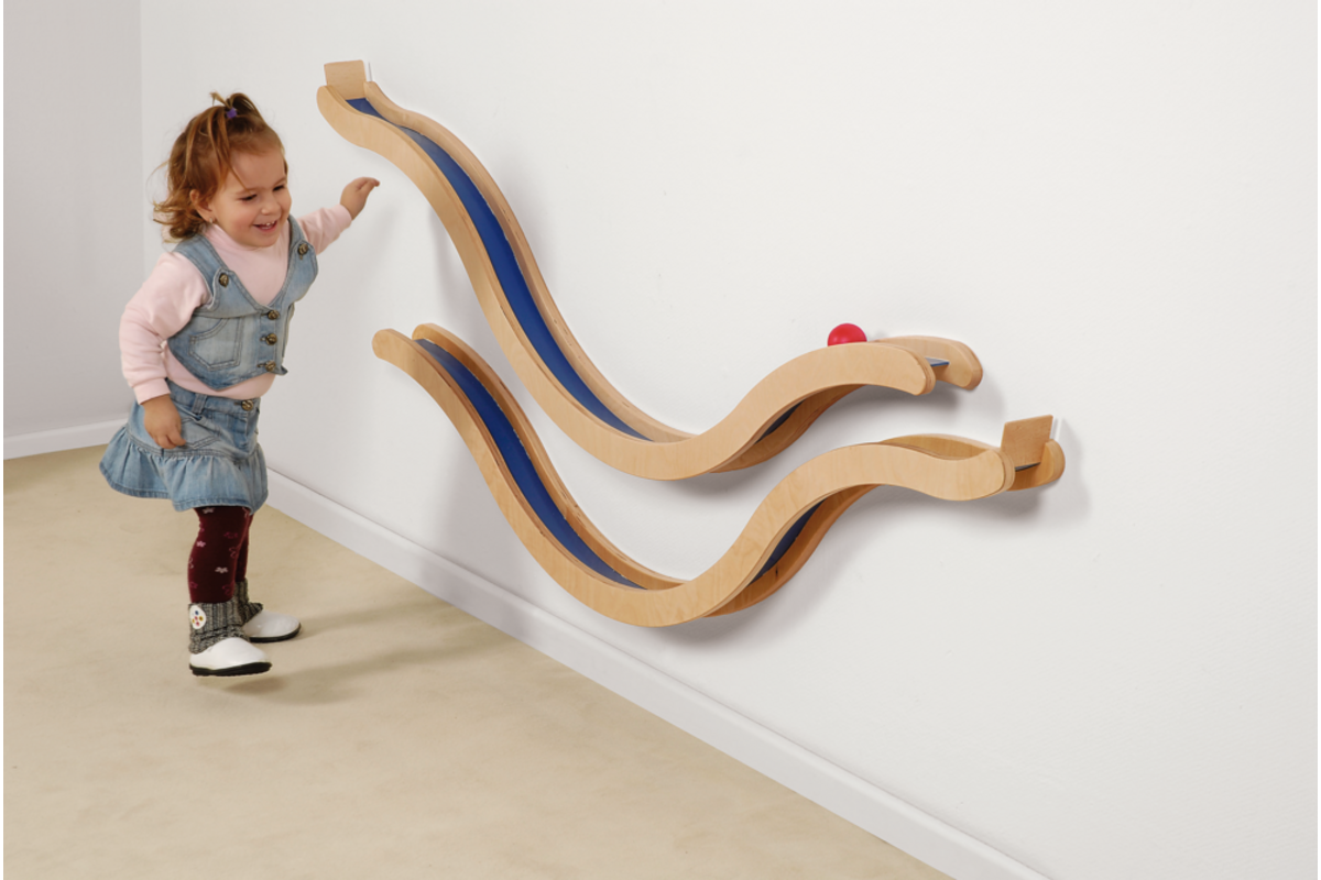 Wandkogelbaan 151 x 9 cm, set van 2