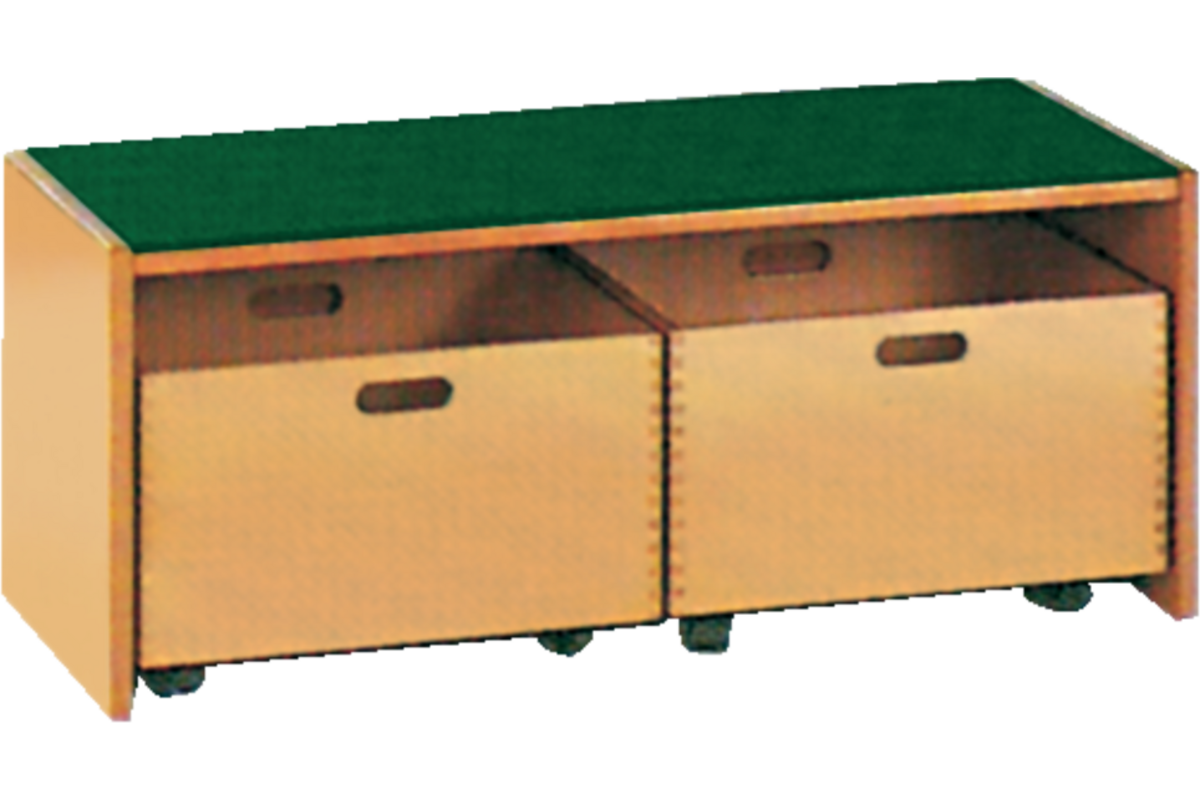 Podiumelement recht 100 × 40 × 35 cm, beuken met Tretford bekleding