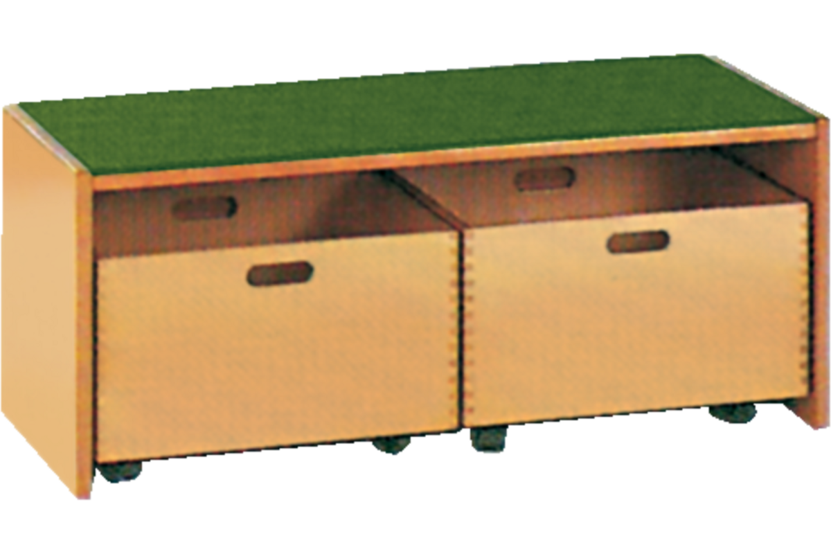Podiumelement recht 100 × 40 × 35 cm, beuken met Tretford bekleding