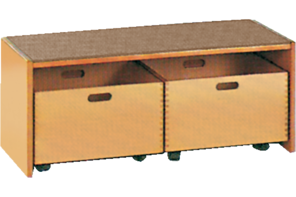 Podiumelement recht 100 × 40 × 35 cm, beuken met Tretford bekleding
