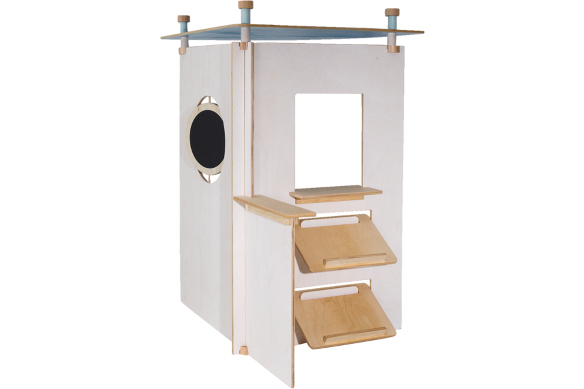 Speelwand Klax garderobe met spiegel, wit gebeitst (inclusief montage)
