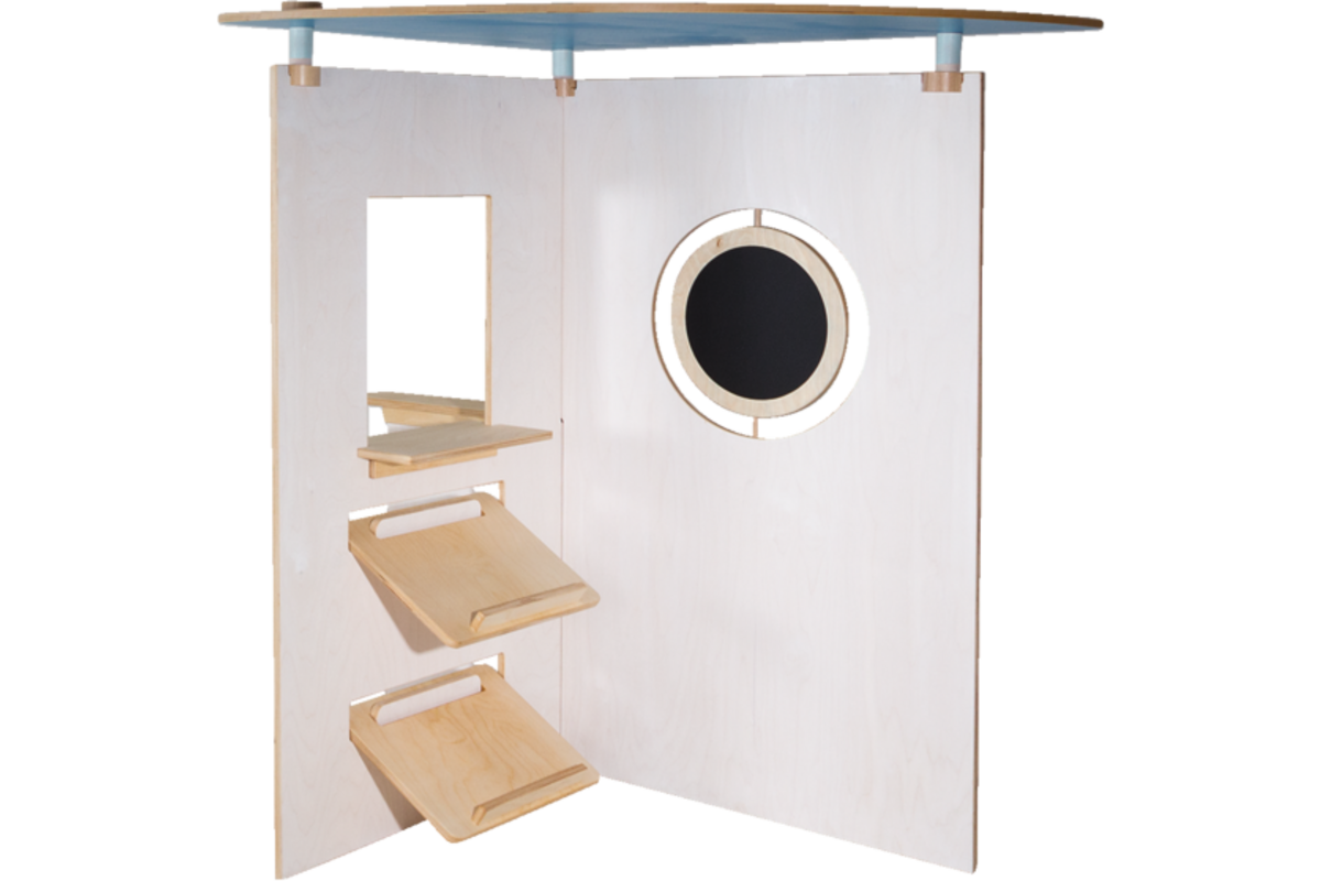 Speelwand Klax garderobe met spiegel, wit gebeitst (inclusief montage)
