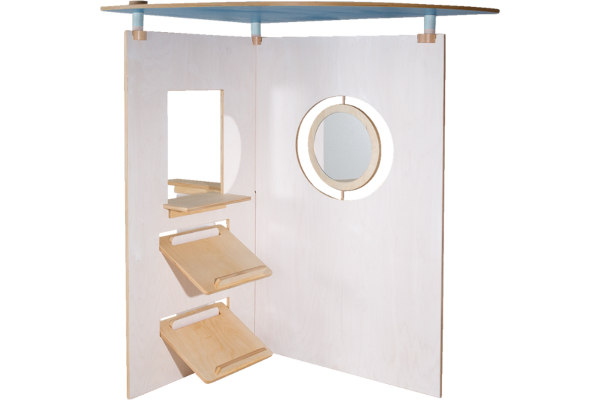 Speelwand Klax garderobe met spiegel, wit gebeitst (inclusief montage)