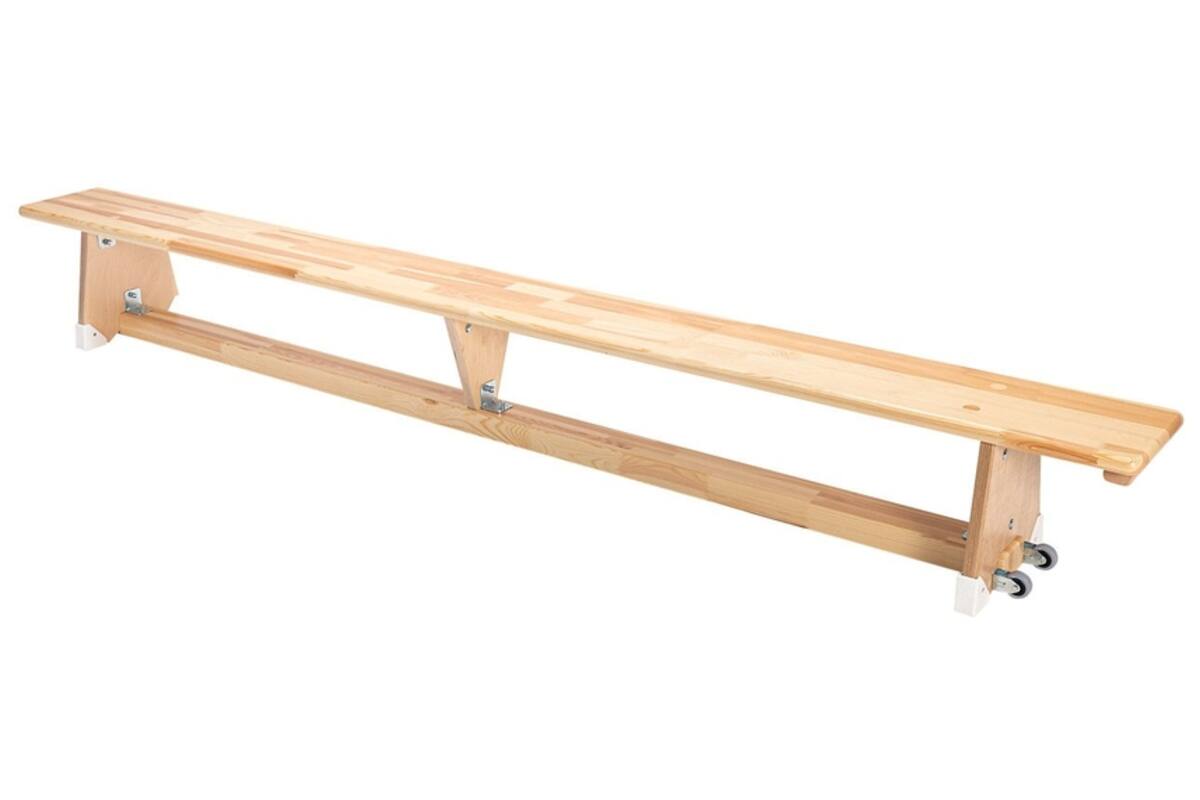 Gymbank breed met wielen, 300 x 28 cm, 35 cm hoog