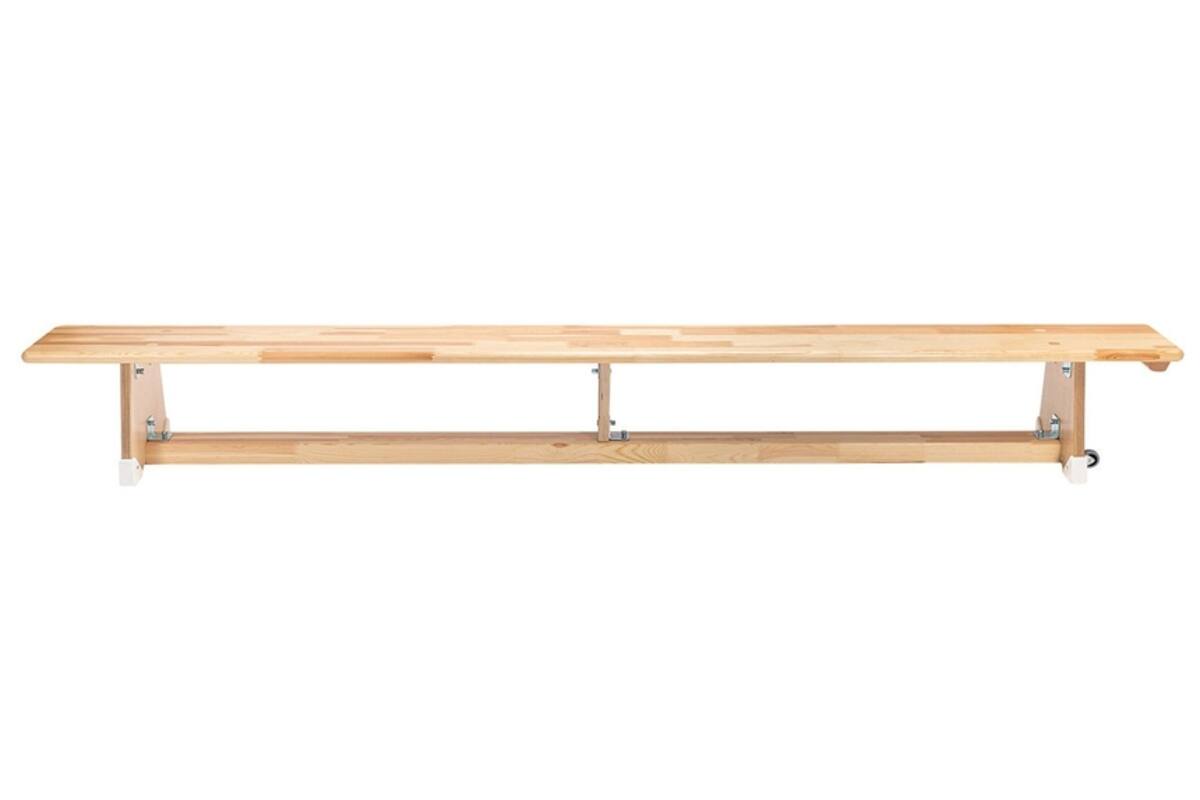 Gymbank breed met wielen, 300 x 28 cm, 35 cm hoog