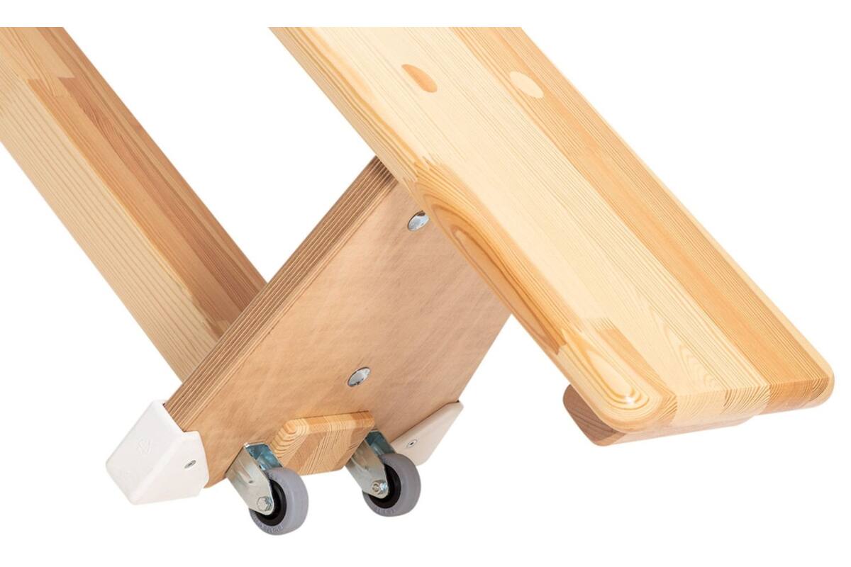 Gymbank breed met wielen, 300 x 28 cm, 35 cm hoog