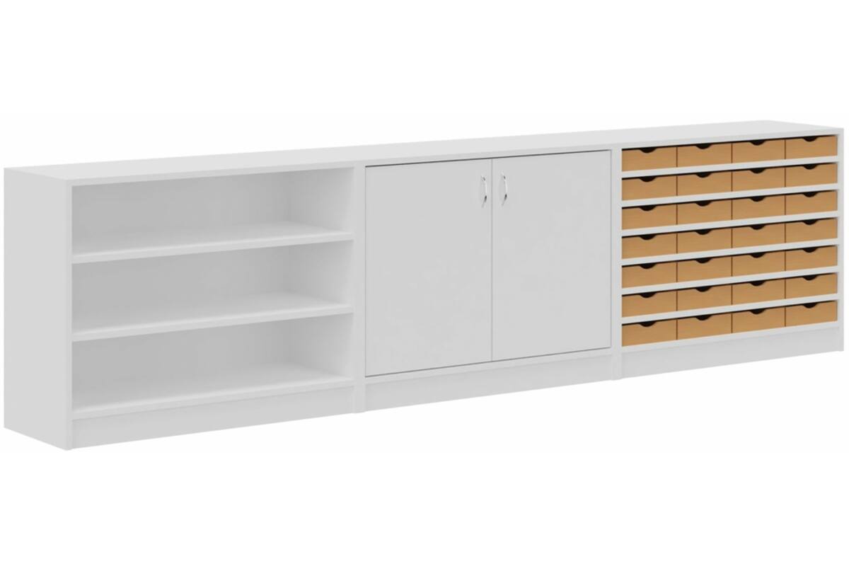 Kastenwand Mailand Wit, v.v. 28 bakken beuken
