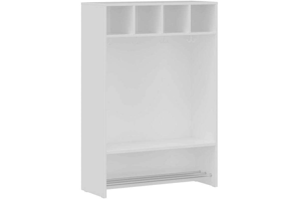 Garderobekast, Wit, 100 cm breed, hoogte 146 cm, zithoogte 35 cm