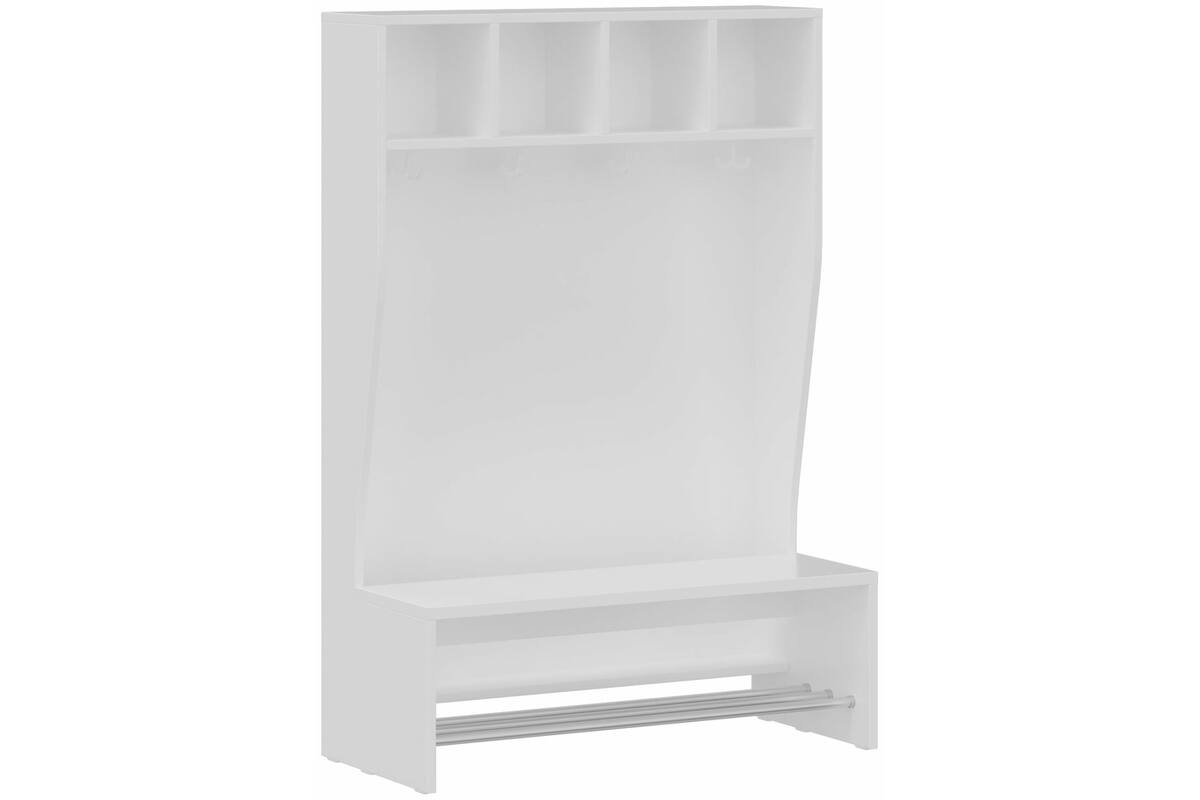 Garderobe, Wit, 100 cm breed, hoogte 146 cm, zithoogte 35 cm