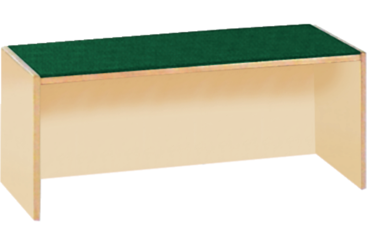 Podiumelement recht 100 × 40 × 35 cm, Ahorn met Tretford bekleding kleur Champignon