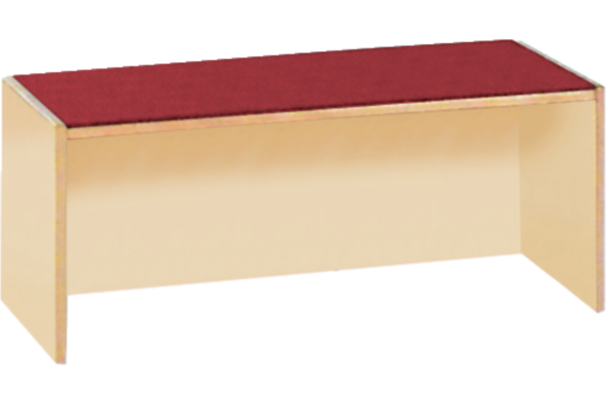 Podiumelement recht 100 × 40 × 35 cm, Ahorn met Tretford bekleding kleur Champignon