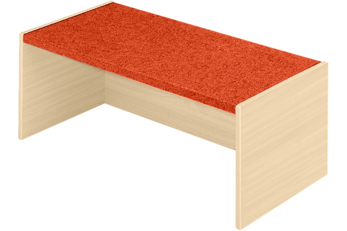 Podiumelement recht 120 × 40 × 35 cm, Ahorn met Tretford bekleding