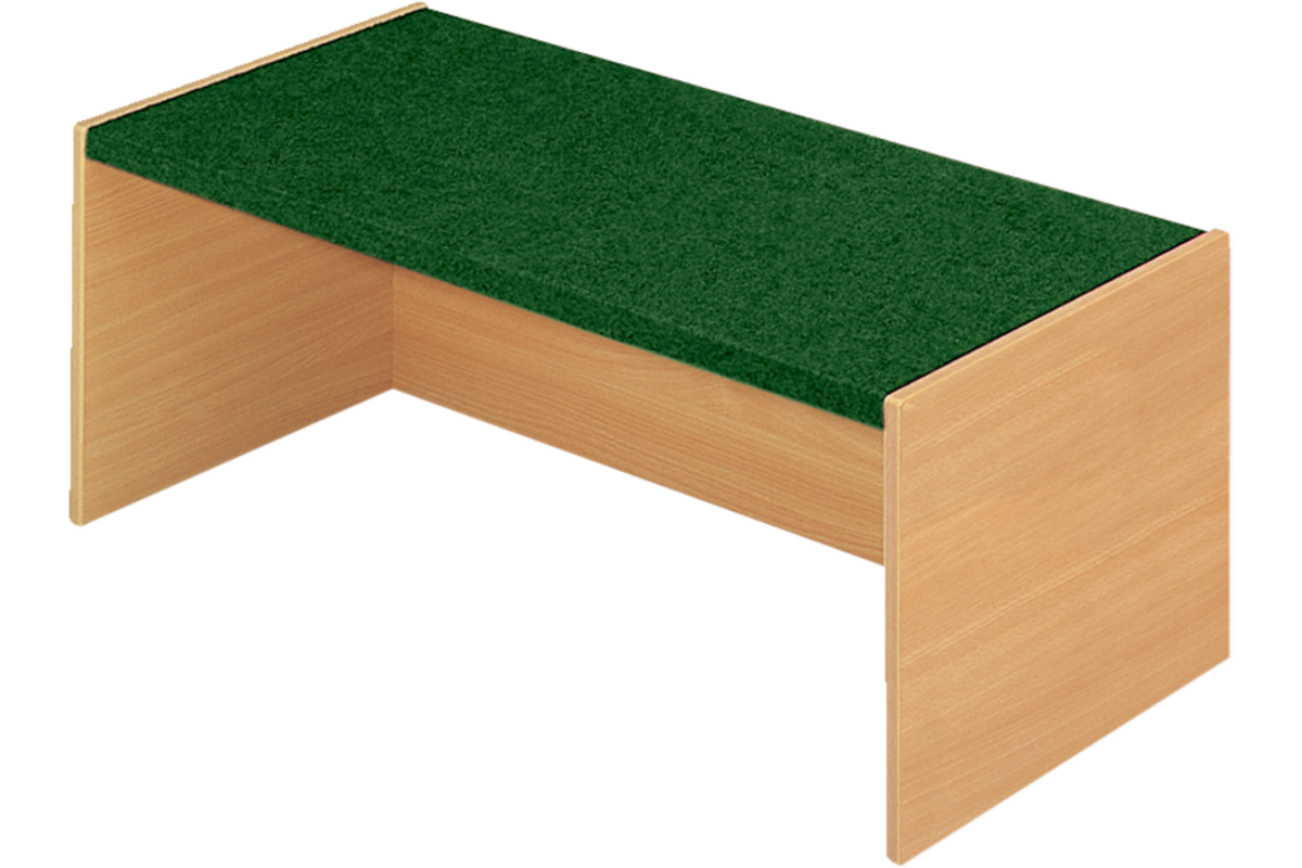 Podiumelement recht 120 × 40 × 35 cm, Beuken met Tretford bekleding