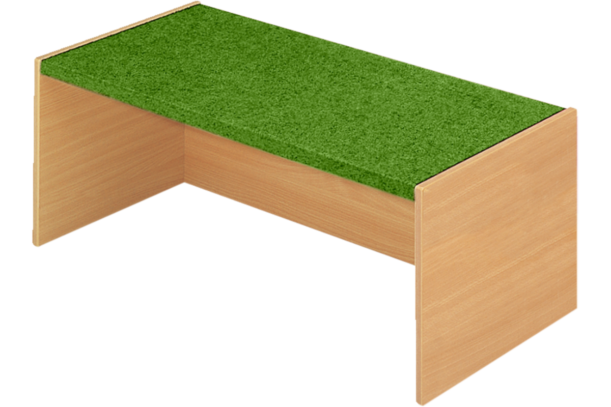 Podiumelement recht 120 × 40 × 35 cm, Beuken met Tretford bekleding