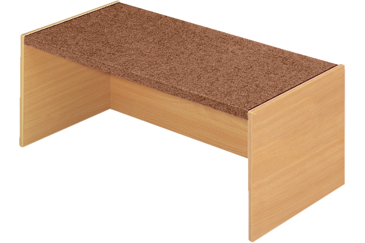 Podiumelement recht 120 × 40 × 35 cm, Beuken met Tretford bekleding