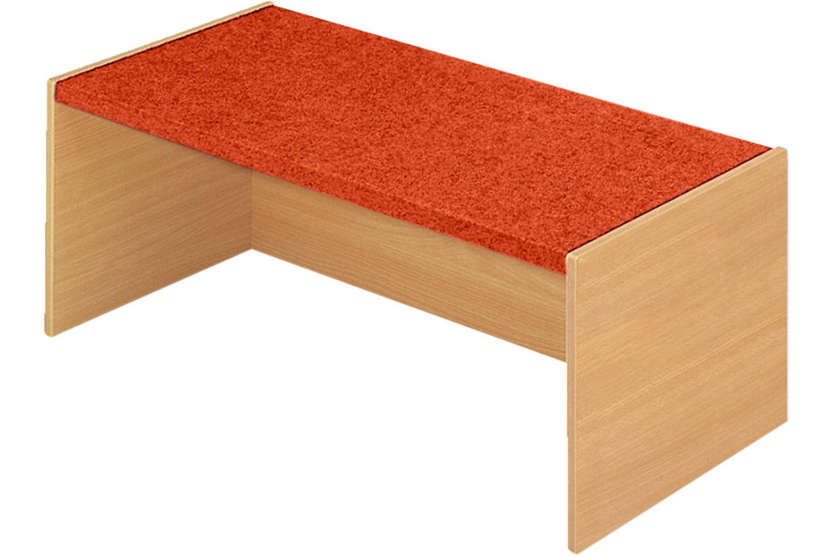 Podiumelement recht 120 × 40 × 35 cm, Beuken met Tretford bekleding