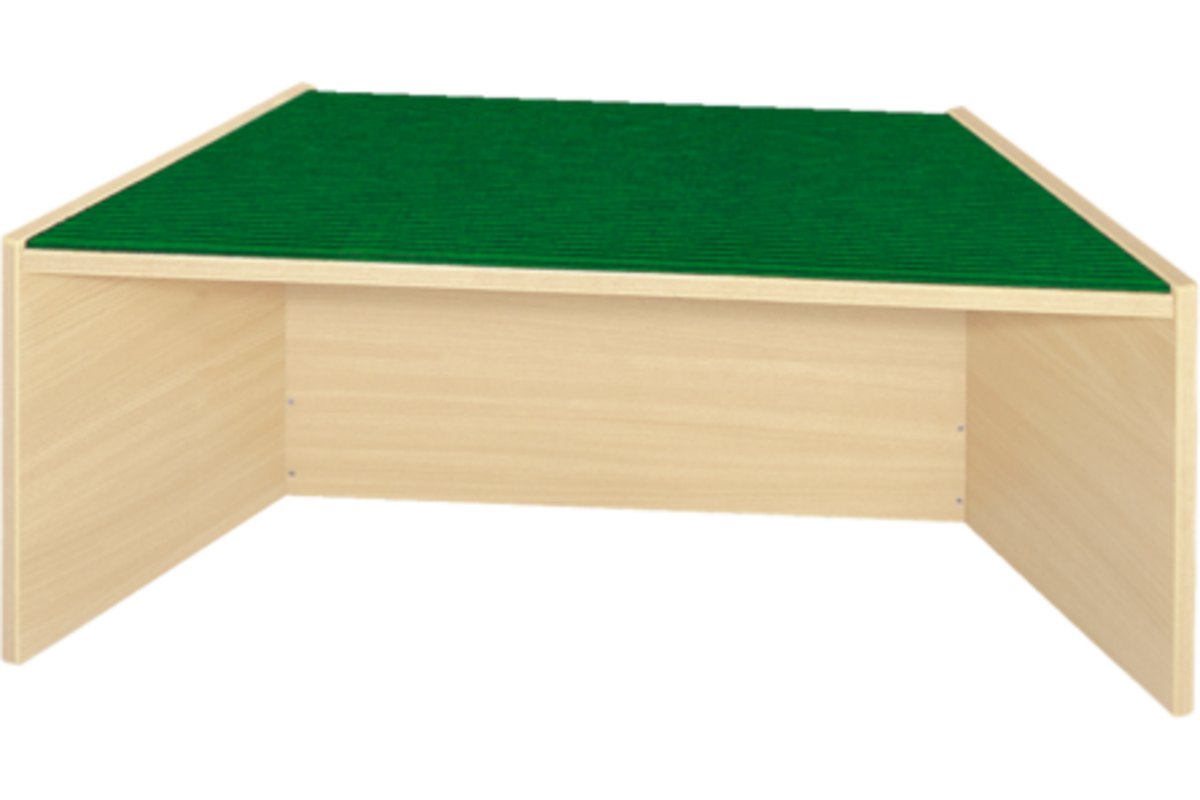Podiumelement trapezium 100×40×35 cm, Ahorn met Tretford bekleding