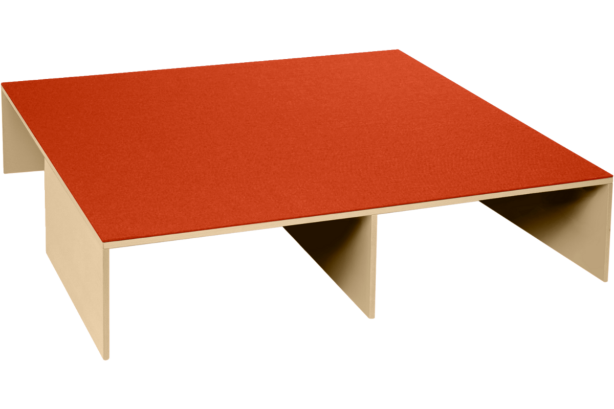 Podiumelement XXL Ahorn,160 x160 x 35 cm, voor 3 rolbakken, bekleed