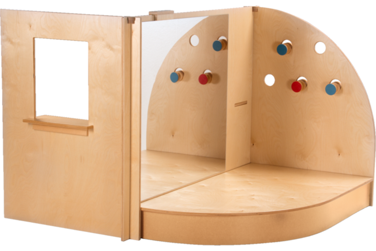 Kinderopvangspeelwand, rollenspel, 129 x 143,5 x 101,5 cm, berkenmultiplex