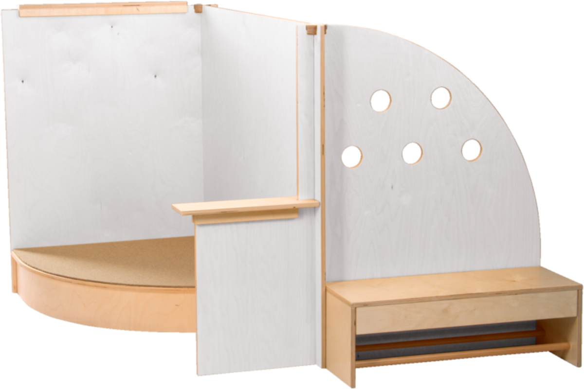 Kinderopvangspeelwand, rollenspel, 129 x 143,5 x 101,5 cm, berkenmultiplex