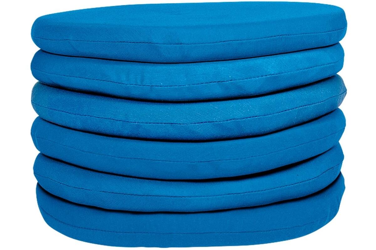 Zitkussens blauw, 6 stuks, rond 30 cm