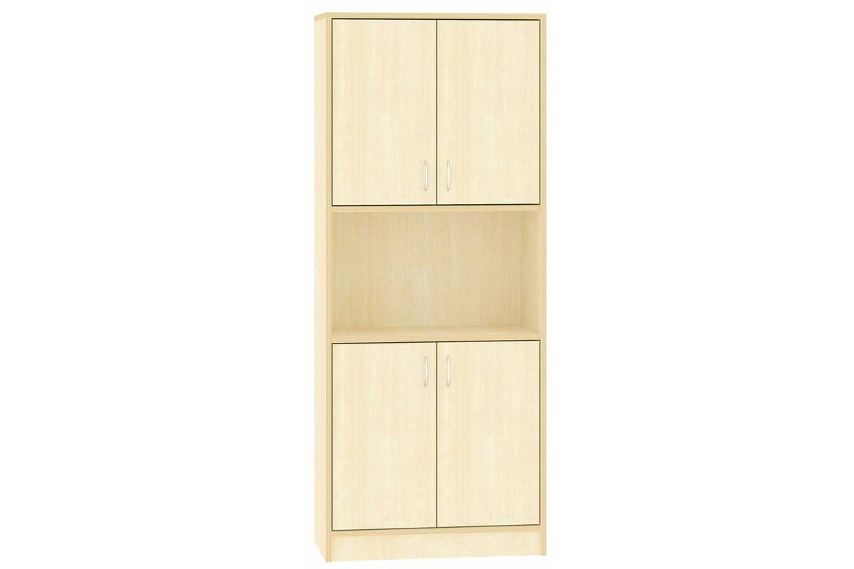 Hoge kast, ahorn, 77x40x188 cm, 2x2 deuren, 3 legplanken