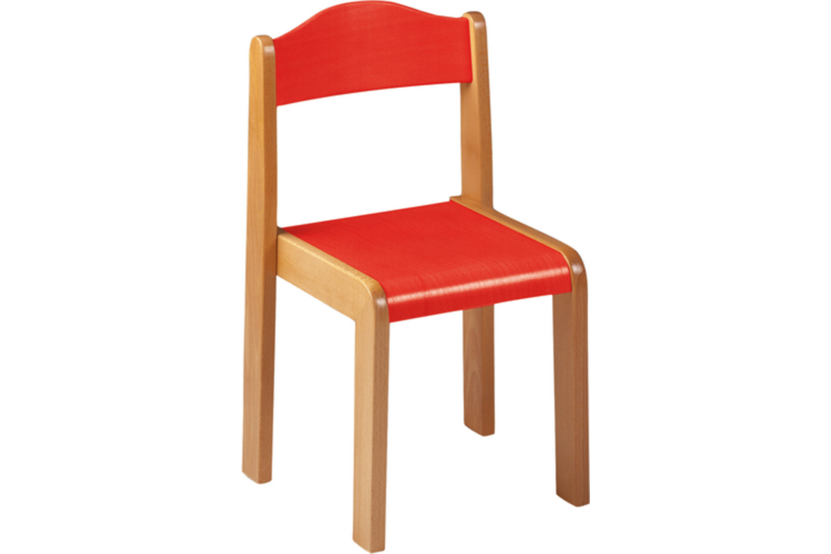 Stoel Original, beuken, rood gebeitst, hoogte A1-26 cm