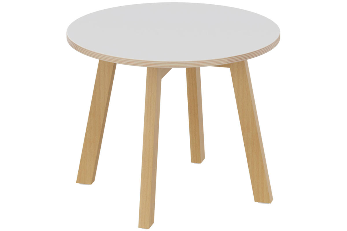Kowidu tafel rond hoogt 46 cm, beuken/wit