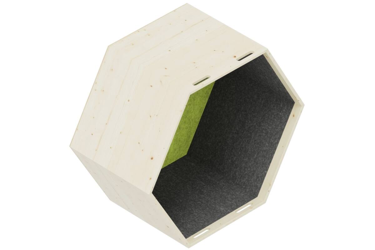 Lernwabe® Flip hele honingraat maat M, kant grijs, achterw lichtgroen (incl. montage)
