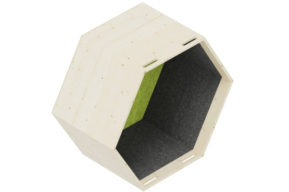 Lernwabe® Flip Hele honingraat S, zijkanten grijs, achterw lichtgroen (incl. montage)