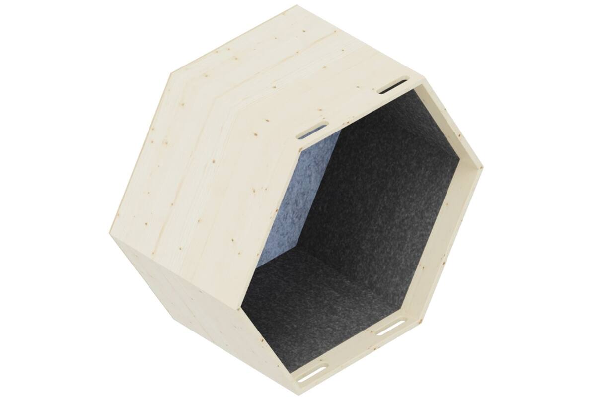 Lernwabe® Flip hele honingraat  S, zijkanten grijs, achterw lichtblauw (incl. montage)