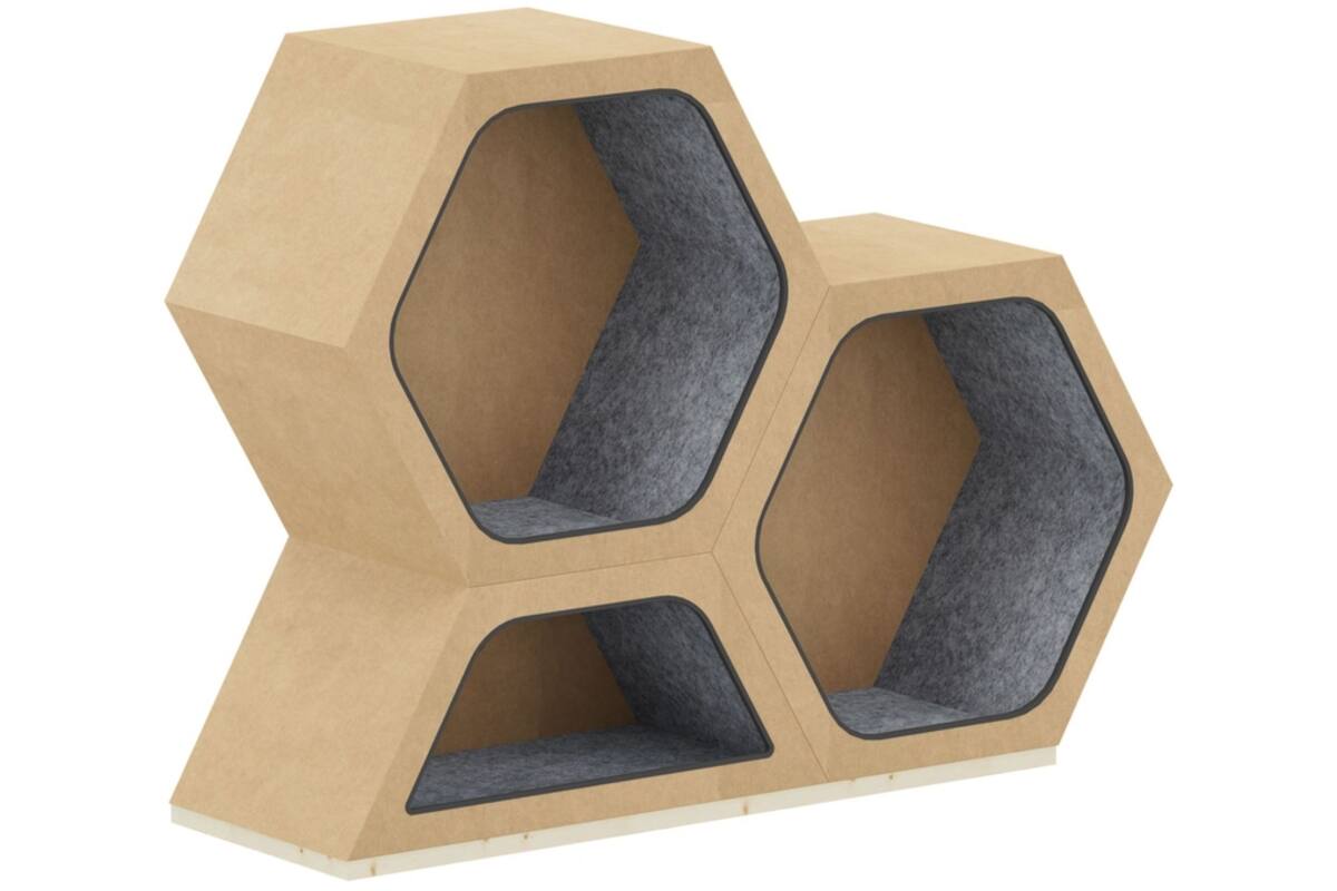 Lernwabe® Kartonnen sokkel voor een halve + een hele honingraat