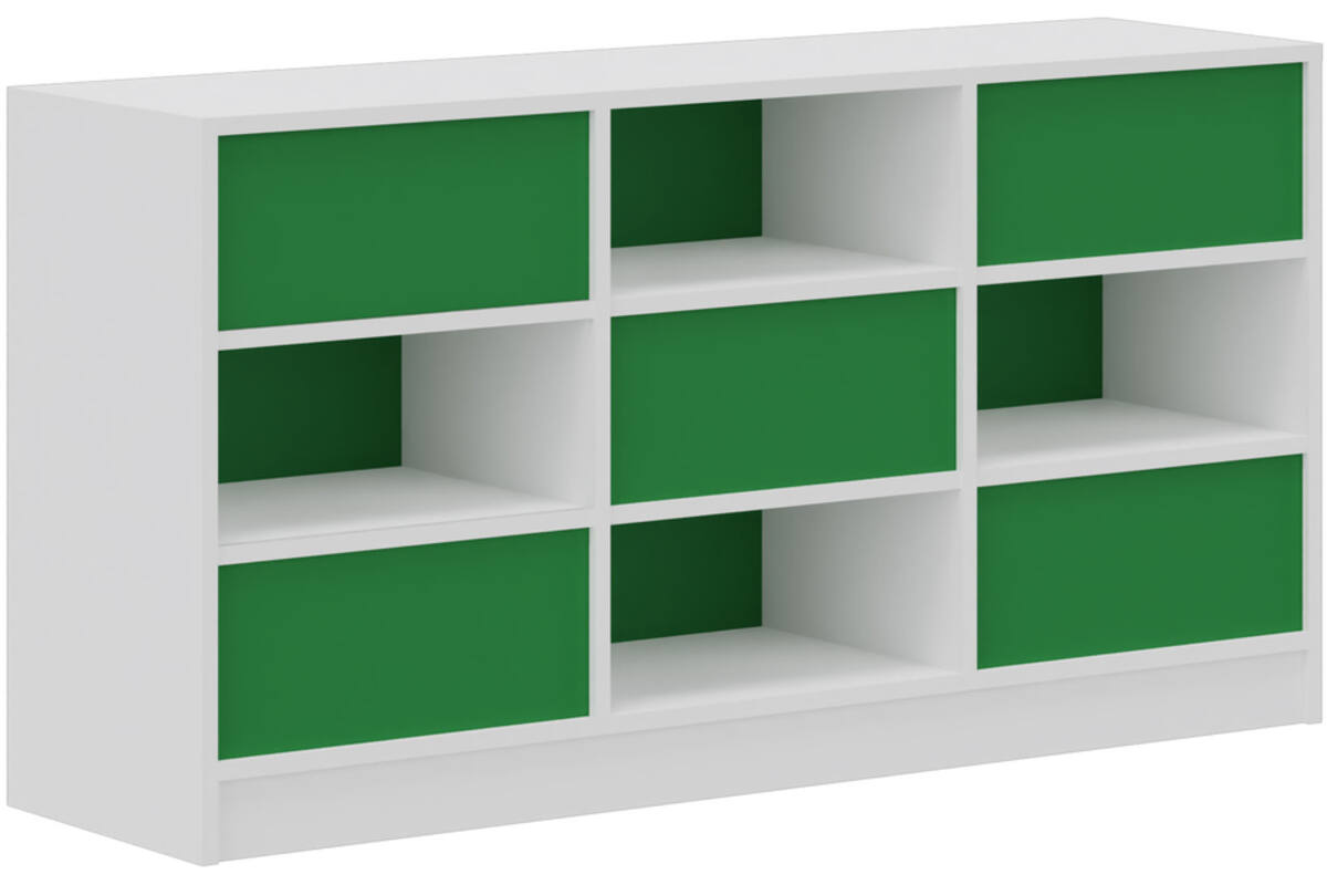 Kast ruimteverdelend wit | achterwanden groen, breedte 149 cm