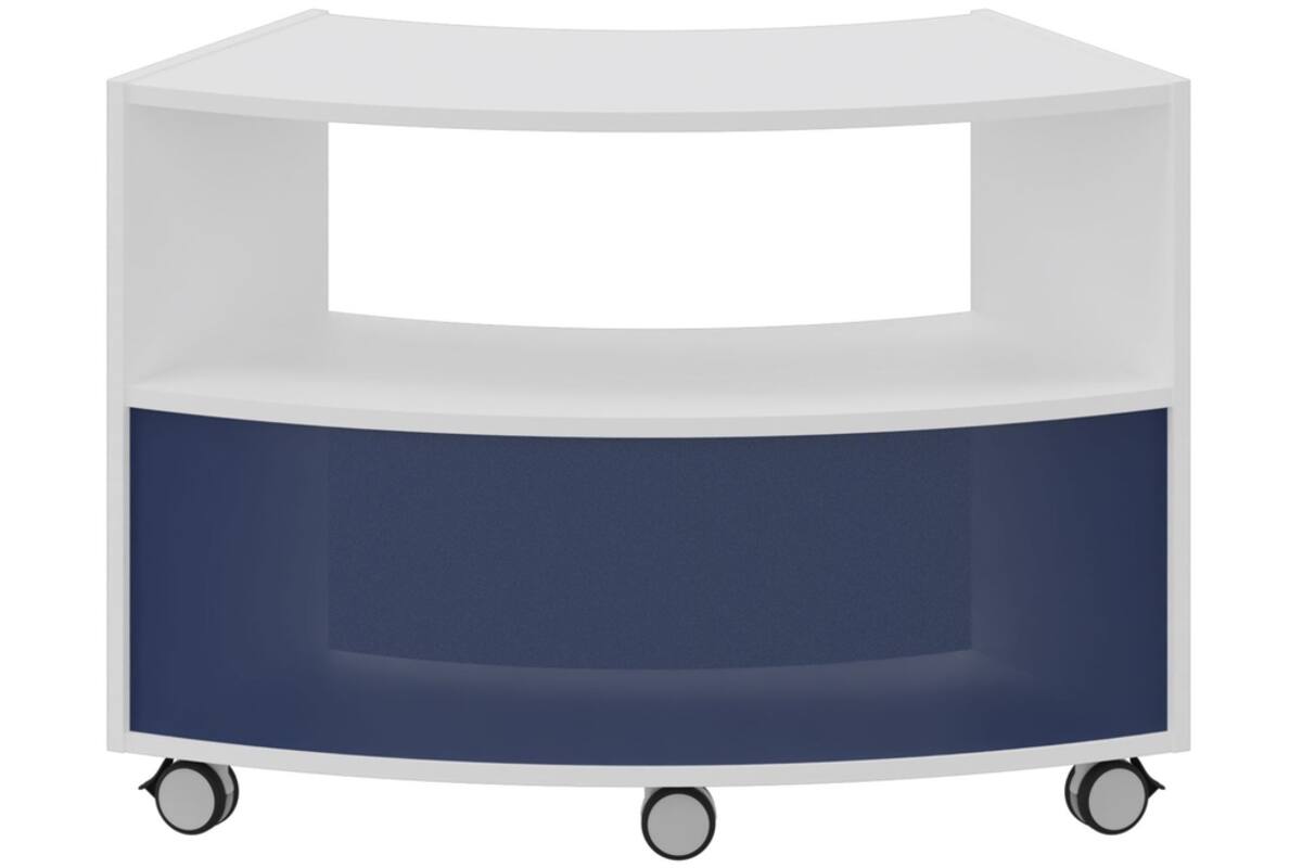Boogkast zesde cirkel wit | achterwand aan de buitenkant blauw