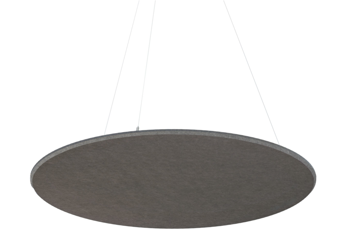 Akoestisch PET-vilt rond plafondpaneel, donkergrijs, Ø120 cm