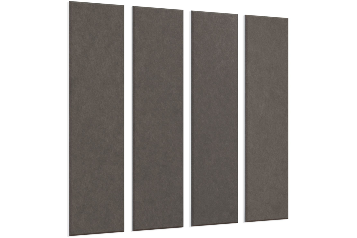 Akoestische PET-vilt wandpanelen, set4, donkergrijs, 30x120 cm