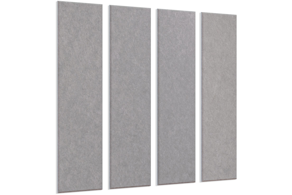 Akoestische PET-vilt wandpanelen, set4, lichtgrijs, 30x120 cm