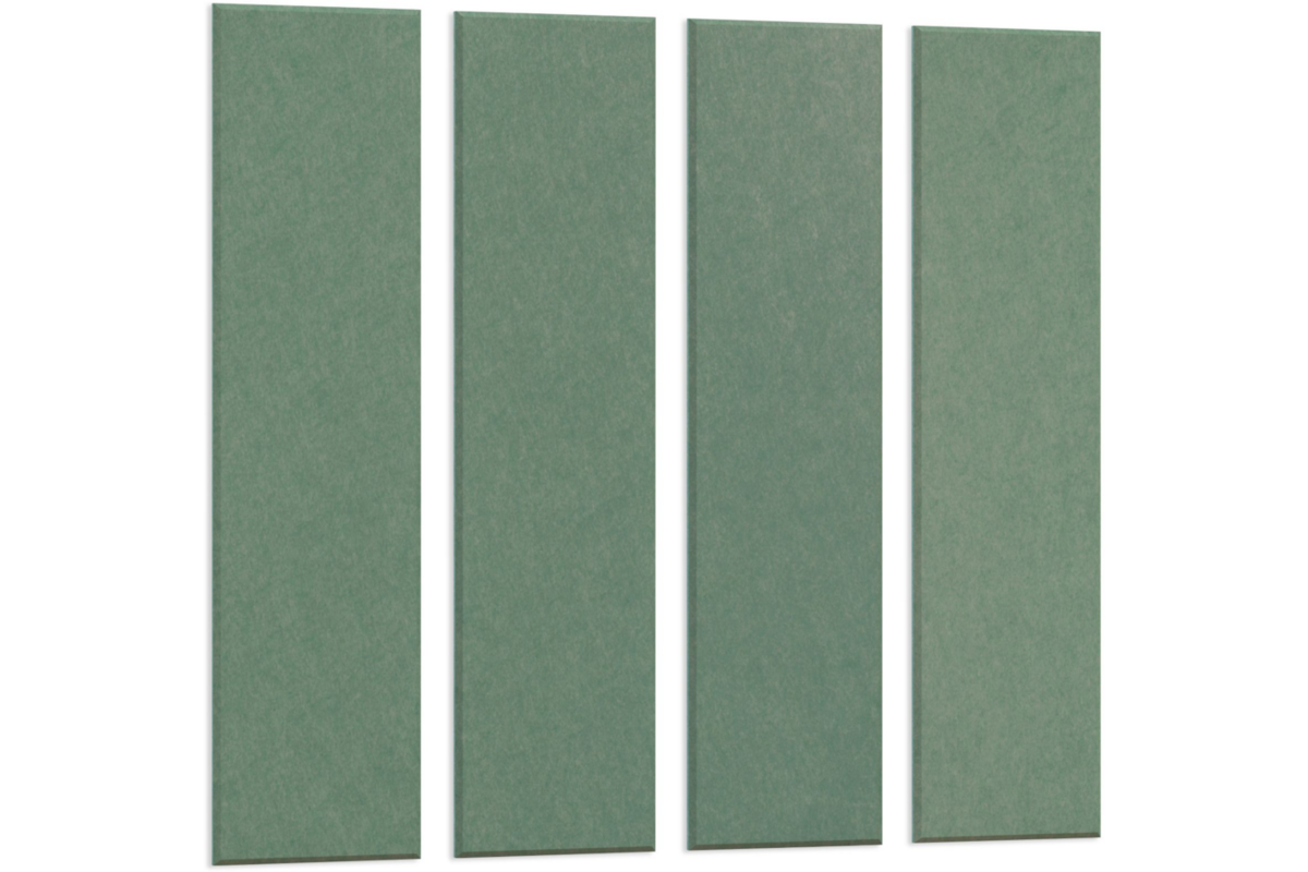 Akoestische PET-vilt wandpanelen, set4, petrol groen, 30x120 cm